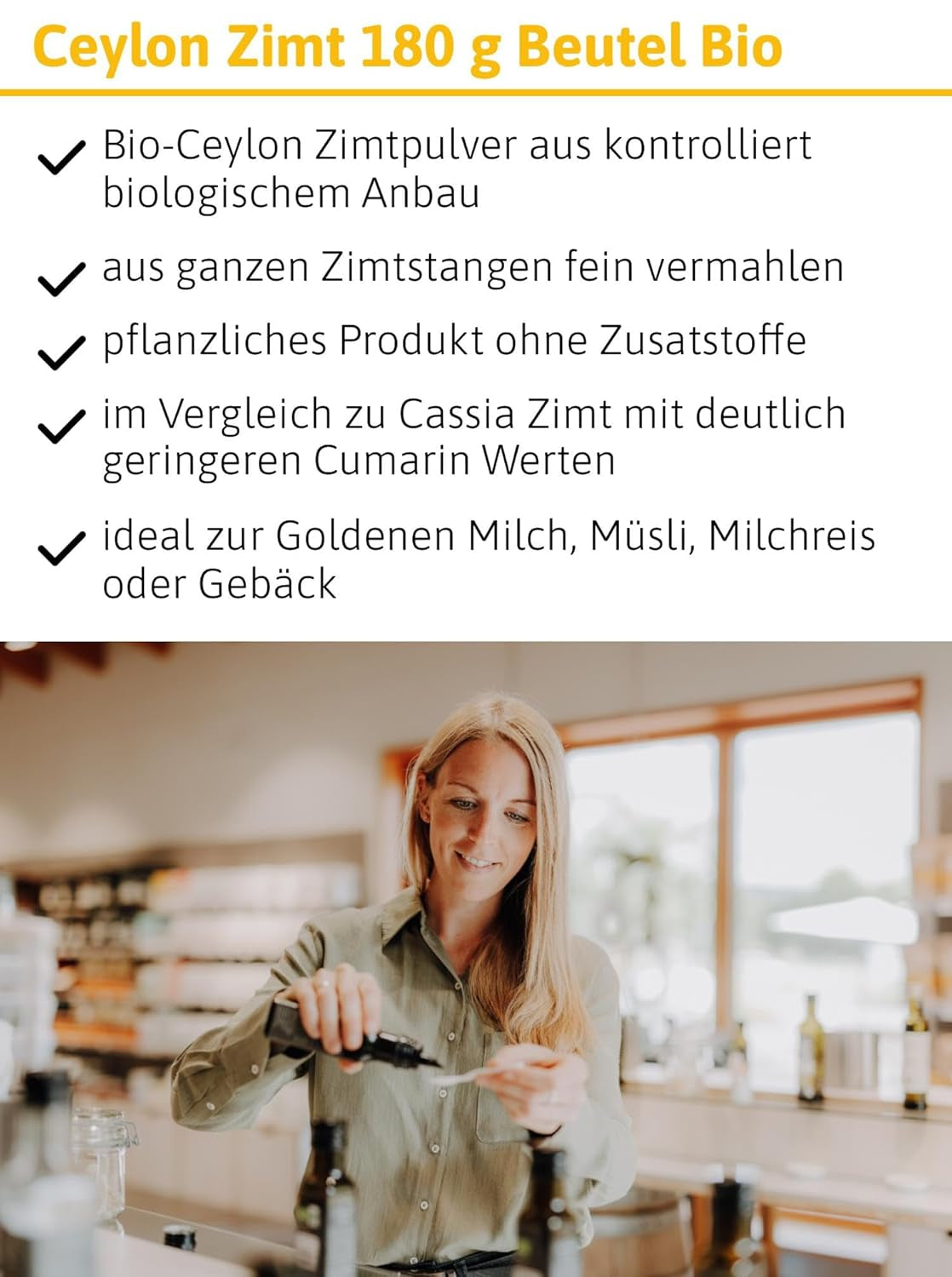 - BIO Ceylon Zimt | Ceylon Zimtpulver aus kontrolliert biologischem Anbau | Zimtpulver fein vermahlen aus ganzen Zimtstangen. Ideal für Müsli, Milchreis, Gebäck uvm. | Inhalt: 180 g