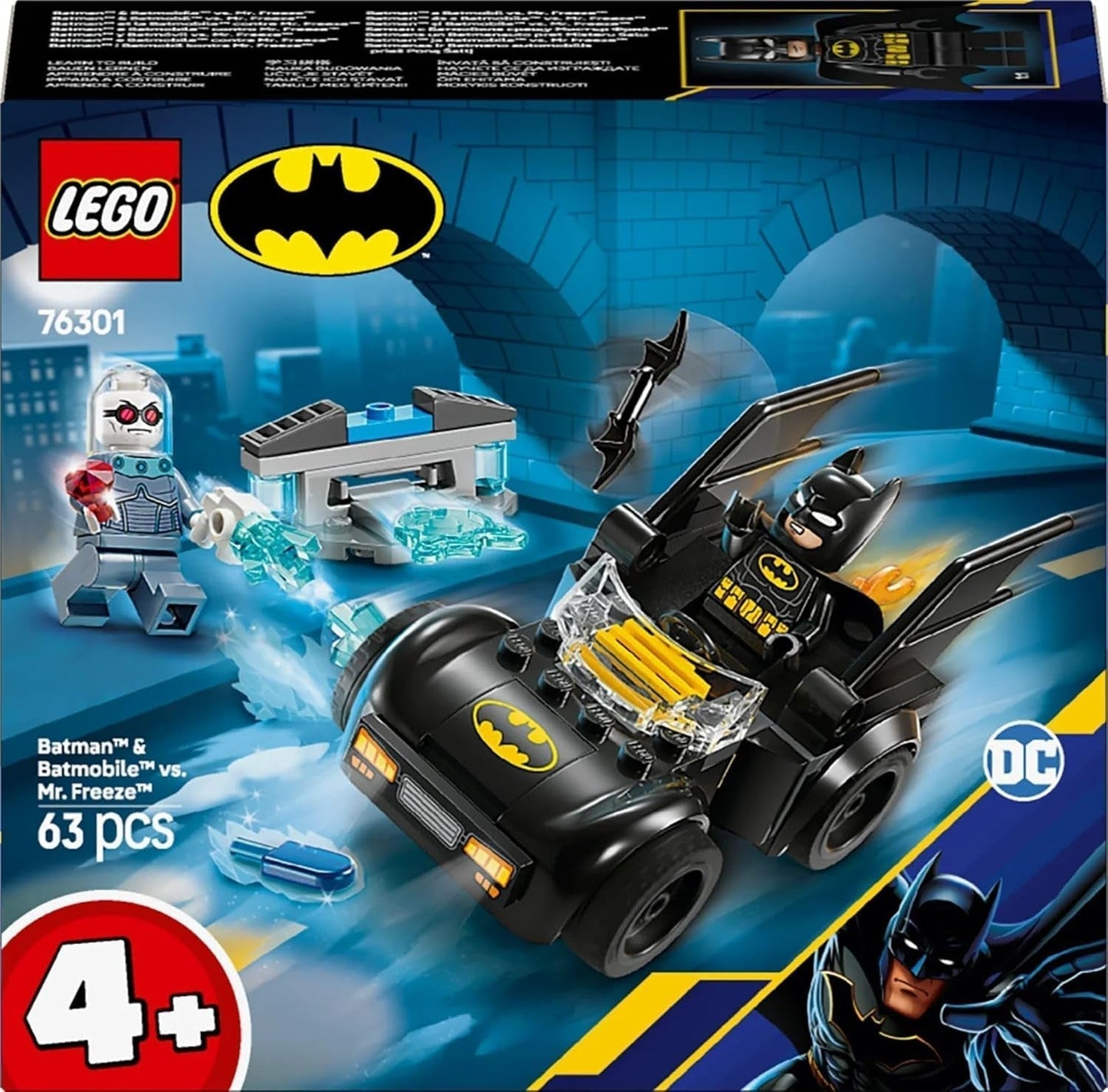 LEGO DC Batman: Batman & Batmobile Vs. Mr. Freeze – Superhelden-Autospielzeug mit 2 Minifiguren – Eisschütze mit Feuerelementen – Geschenk für Jungen und Mädchen ab 4 Jahren 76301 Bausets Besuche den LEGO-Store