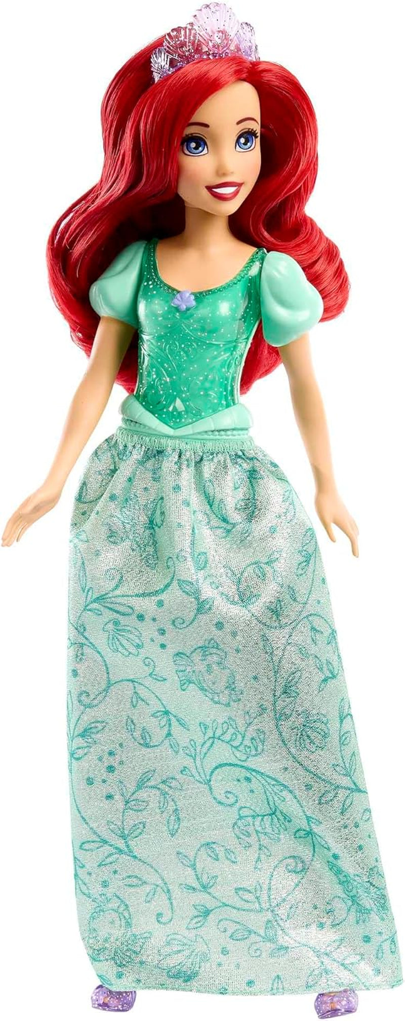 Mattel Disney Princess Ariel Puppe, langes Styling-Haar, positionierbar, abnehmbare Schuhe und Stirnband, Disney-Geschenke, Spielzeug für Kinder ab 3 Jahren, HLW10