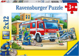 Ravensburger Puzzle für Kinder – 07574 Polizei und Feuerwehr – Puzzle für Kinder ab 3 Jahren, mit 2X12 Teilen Puzzle Naty Shop 07574 Polizei und Feuerwehr