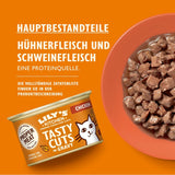 Lily's Kitchen, hergestellt aus natürlichen Zutaten, köstliche Häppchen in Hühnersauce, Nassfutter für ausgewachsene Katzen, 70-g-Dose