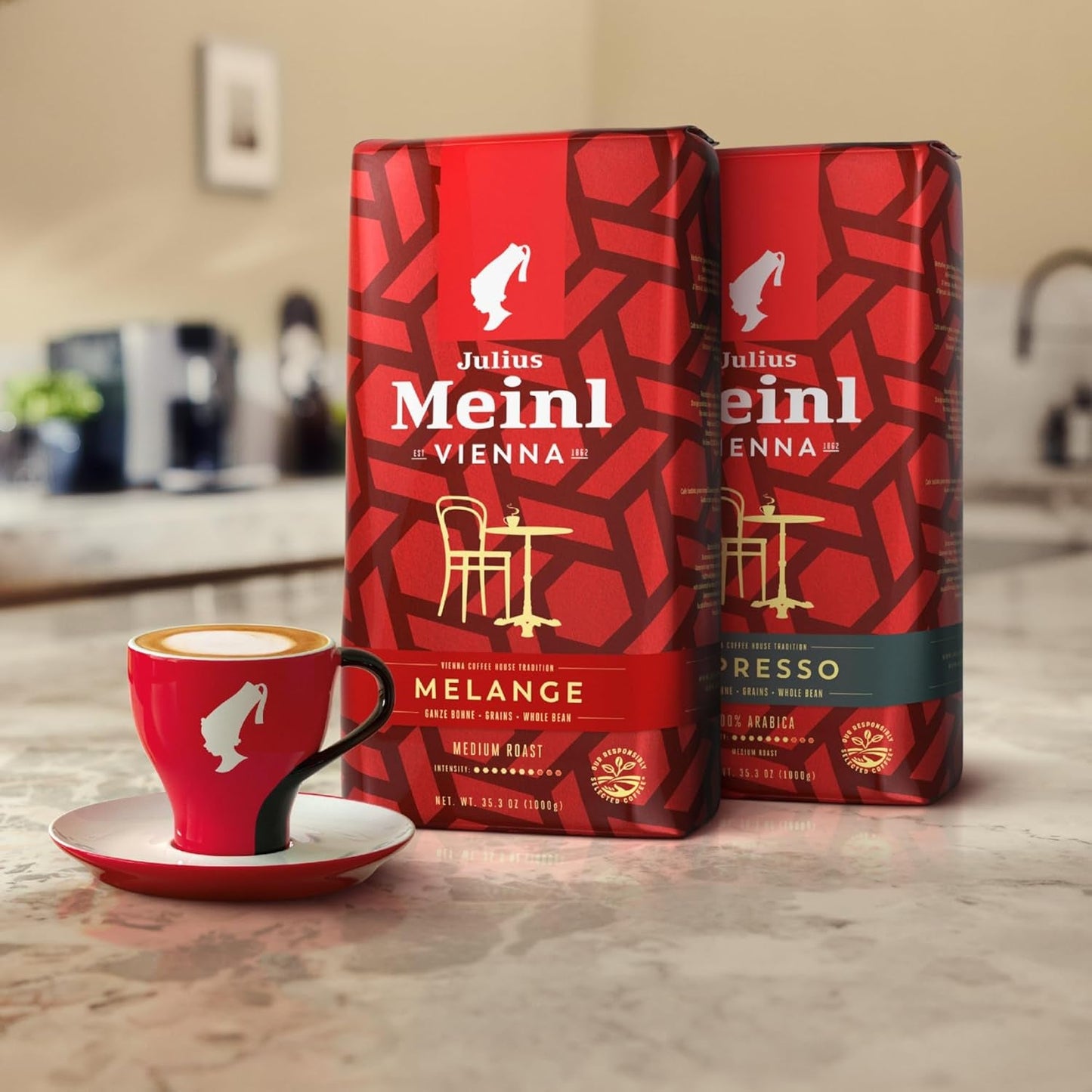 Wiener Melange - 500g Vollkorn | Klassische Wiener Kaffeemischung | Aromatischer Kaffee aus 100 % Arabica-Bohnen. Ideal für Kaffeevollautomaten und Espressomaschinen