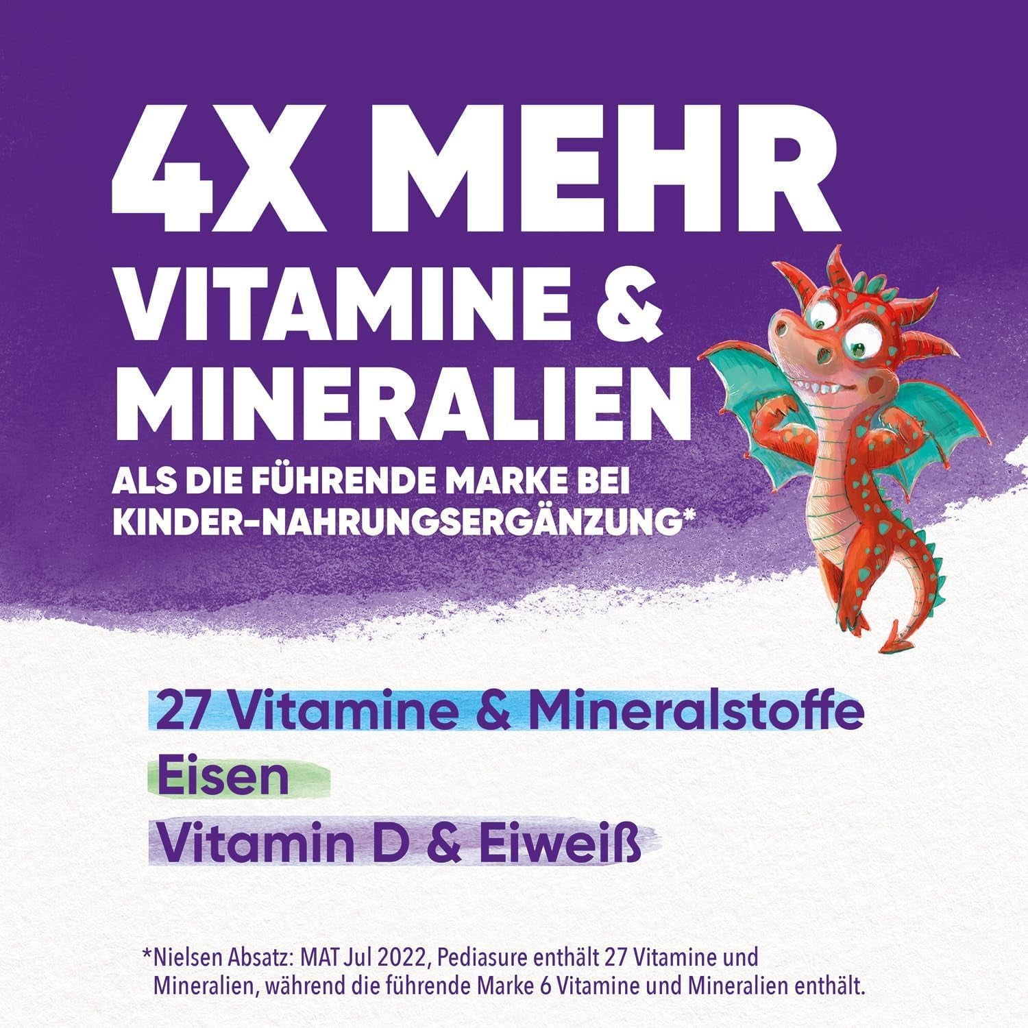 Pediasure Dragon's Power, Nahrungsergänzungsmittel für Kinder ab 1 Jahr, 27 Vitamine und Mineralien Naty Shop