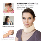 RESTCLOUD Nackenstütze aus weichem Schaumstoff, universeller Kragen, verstellbare Nackenstütze zum Schlafen – Lindert Nackenschmerzen (weiß, 6,4 cm tiefer Kragen, M). Orthopädische Halskissen von Naty Shop