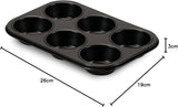 , Form 6 Muffins 18,5x27cm, schwarz Formen und Bleche zum Backen Naty Shop