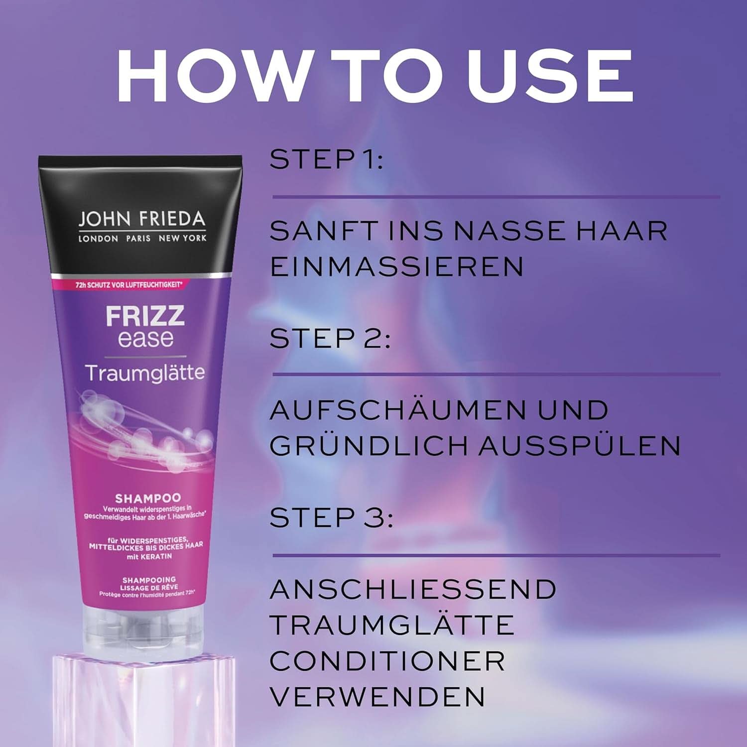 John Frieda - Frizz Ease Dream Smoothing Shampoo, 250 ml Dusche und Bad Naty Shop