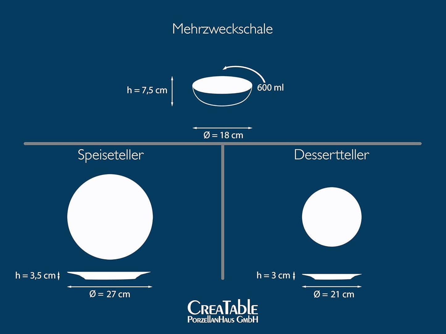CreaTable, 24464, Serie Malmö Beige, 18-teiliges Tafelservice für 6 Personen, Tellerset aus Steingut, spülmaschinen- und mikrowellengeeignet, hochwertige Herstellung