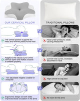 Nackenkissen, Seitenstützkissen, Memory-Schaum-Kissen, orthopädisches Kissen, ergonomisches Nackenstützkissen für optimale Unterstützung von Rücken und Bauch, Seitenstützkissen (62 x 41 x 13 cm), orthopädische Halskissen von Naty Shop