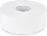 Quicky Jumbo 2-lagiges Toilettenpapier, 25 cm Ø, hochweiß, geprägt mit feinen Punkten, 6 Rollen – saugfähig und reißfest für maximale Hygiene, ideal für öffentliche Einrichtungen und Industrie