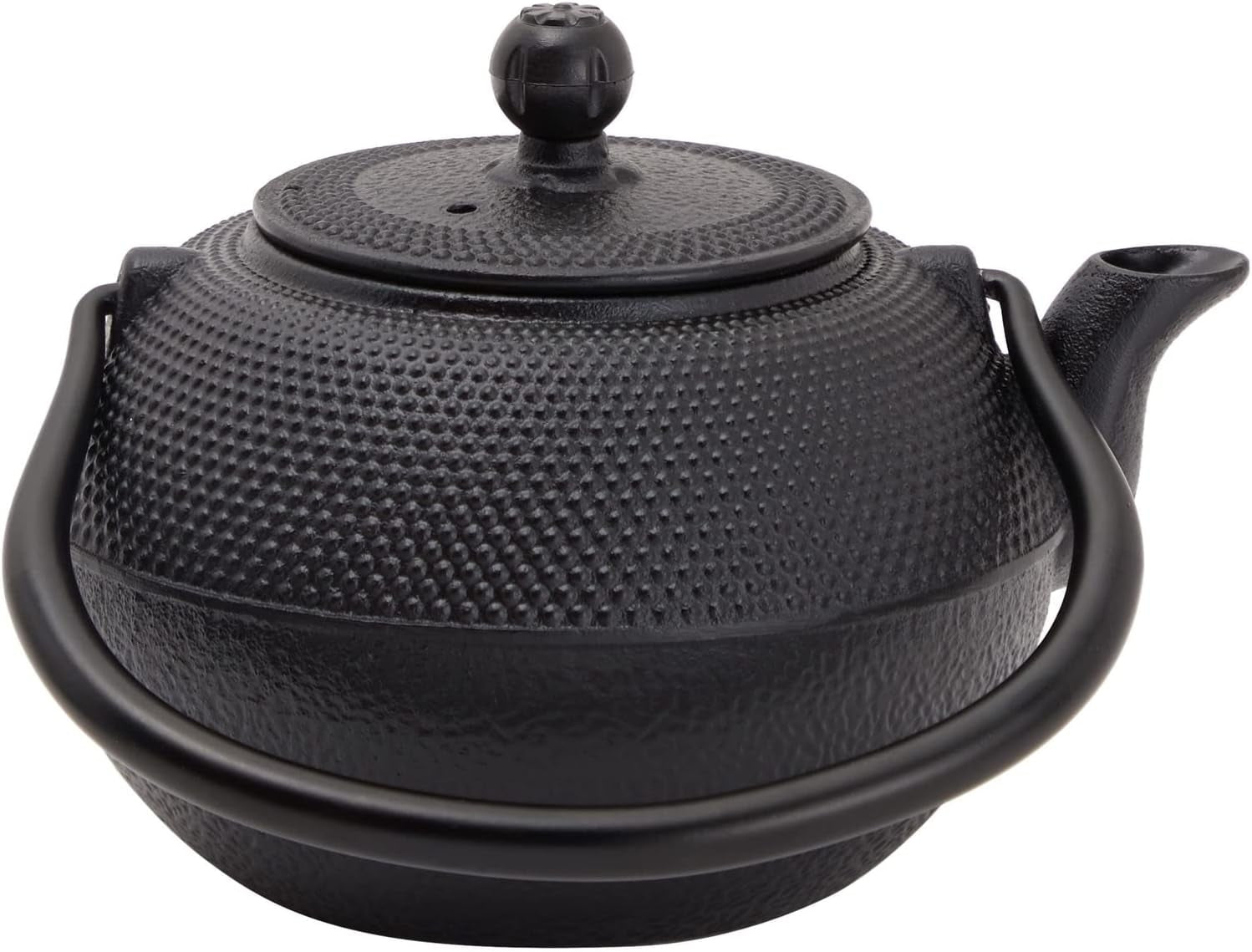 Juvale Japanisches Teeservice mit Teekanne aus Gusseisen (1200 ml), Untertasse und 2 Tassen, Teeservice im Tetsubin-Stil, Schwarz