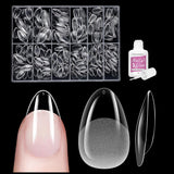Kurze künstliche Nägel, Ballerina, 500 Stück, zum Aufkleben, 12 Größen, künstliche Nägel, kurze, weiche Gel-Nagelspitzen mit vollständiger Abdeckung für Gelnägel, kurz S