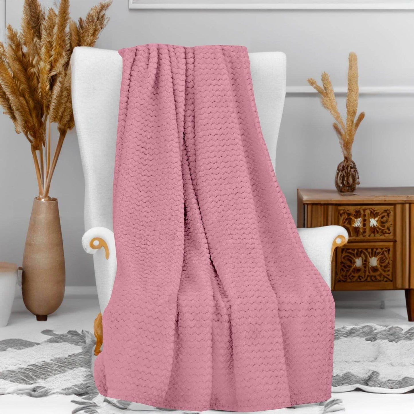 Soleil D'Ocre, Decke, Mikrofaser, 120 x 160 cm, dunkelrosa Steppdecken und Steppdecken Naty Shop Pink 120 x 160 cm