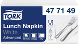 Tork Soft Lunch Serviette Weiß, 1/8 Falz, 3-lagig, 33 cm × 33 cm, 150 Servietten, 477416