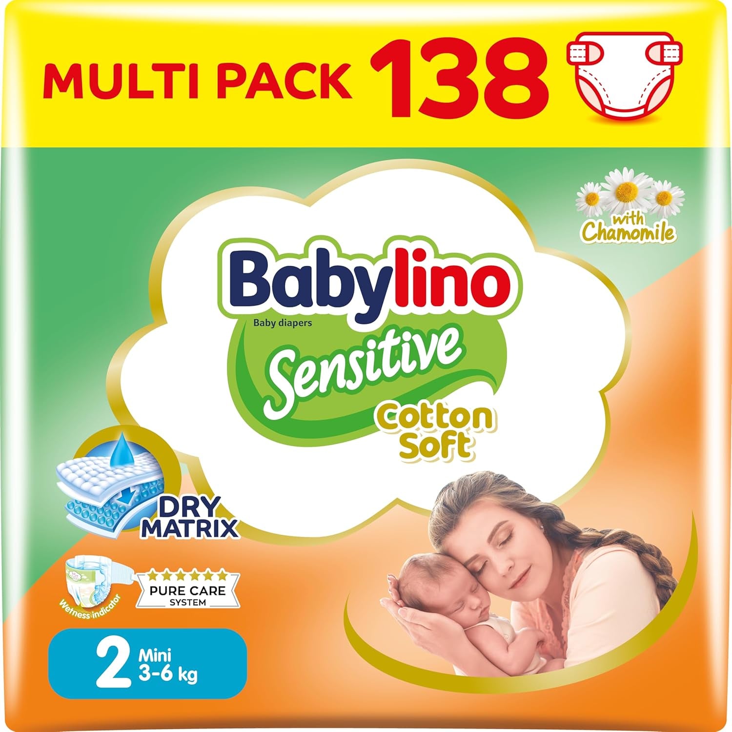Windeln für empfindliche Babys, Größe 7, extra groß plus (+15 kg), 14 Stück