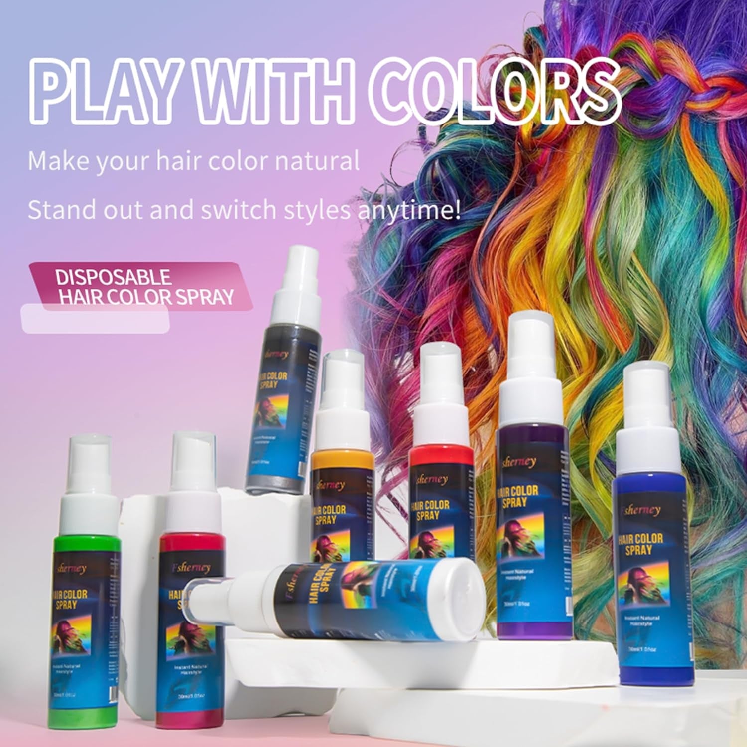 Haarspray-Farbe – 30 ml temporäres grünes Haarfärbespray, natürliches Haarfärbemittel, temporäres Haarfärbespray, waschbare Haarfärbemittel für Party, Cosplay, Halloween (grün), Naty Shop Haarfärbemittel