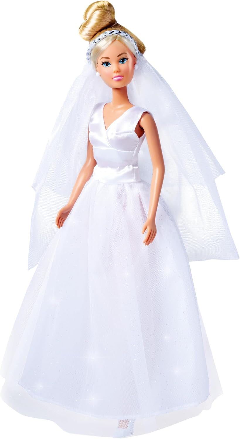Simba 105733414 – Steffi Love Hochzeitskleid, 2 verschiedene Designs, nur ein Artikel wird bereitgestellt, Puppe in einem wunderschönen Hochzeitskleid, 29 cm, ab 3 Jahren