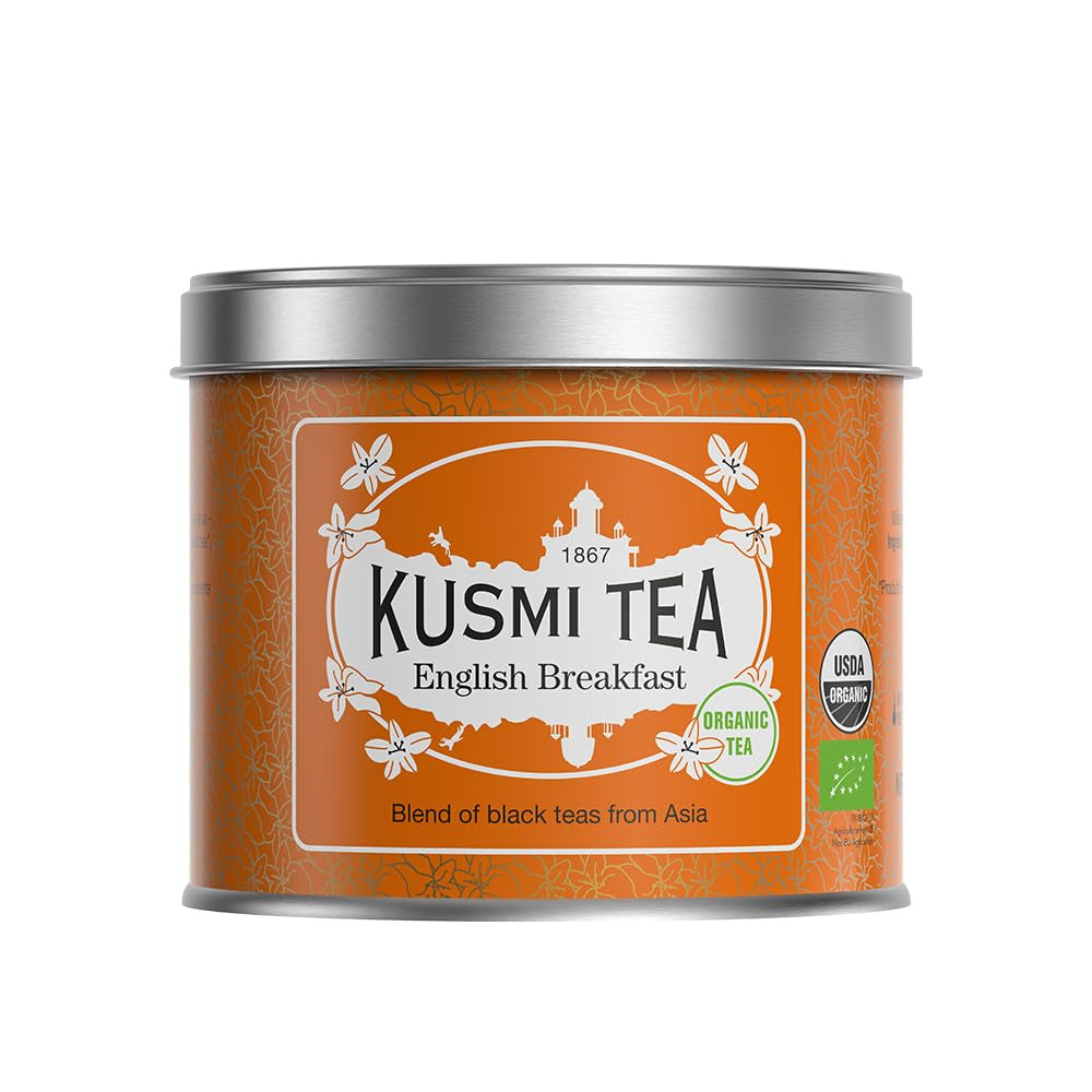 Kusmi Tea – Earl Grey Intense – Bio-Earl-Grey-Schwarztee mit kräftiger Bergamotte und würziger Zitrone – loser Tee – 100 g Metallbox – Menge für ca. 50 Tassen