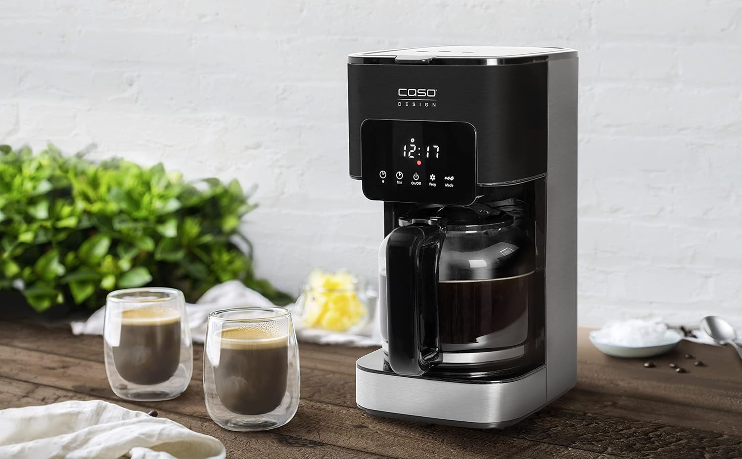 CASO Coffee Taste and Style Espressomaschine mit Permanentfilter, 1,5 l, optimale Brühtemperatur 92-96 °C, Anti-Tropf-System, optimierter Brühkopf, Edelstahl, 12 Tassen