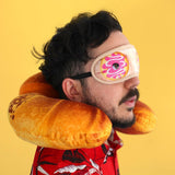 Croissant-Nackenkissen und Schlafmaske, Orange Naty Shop Reisekissen
