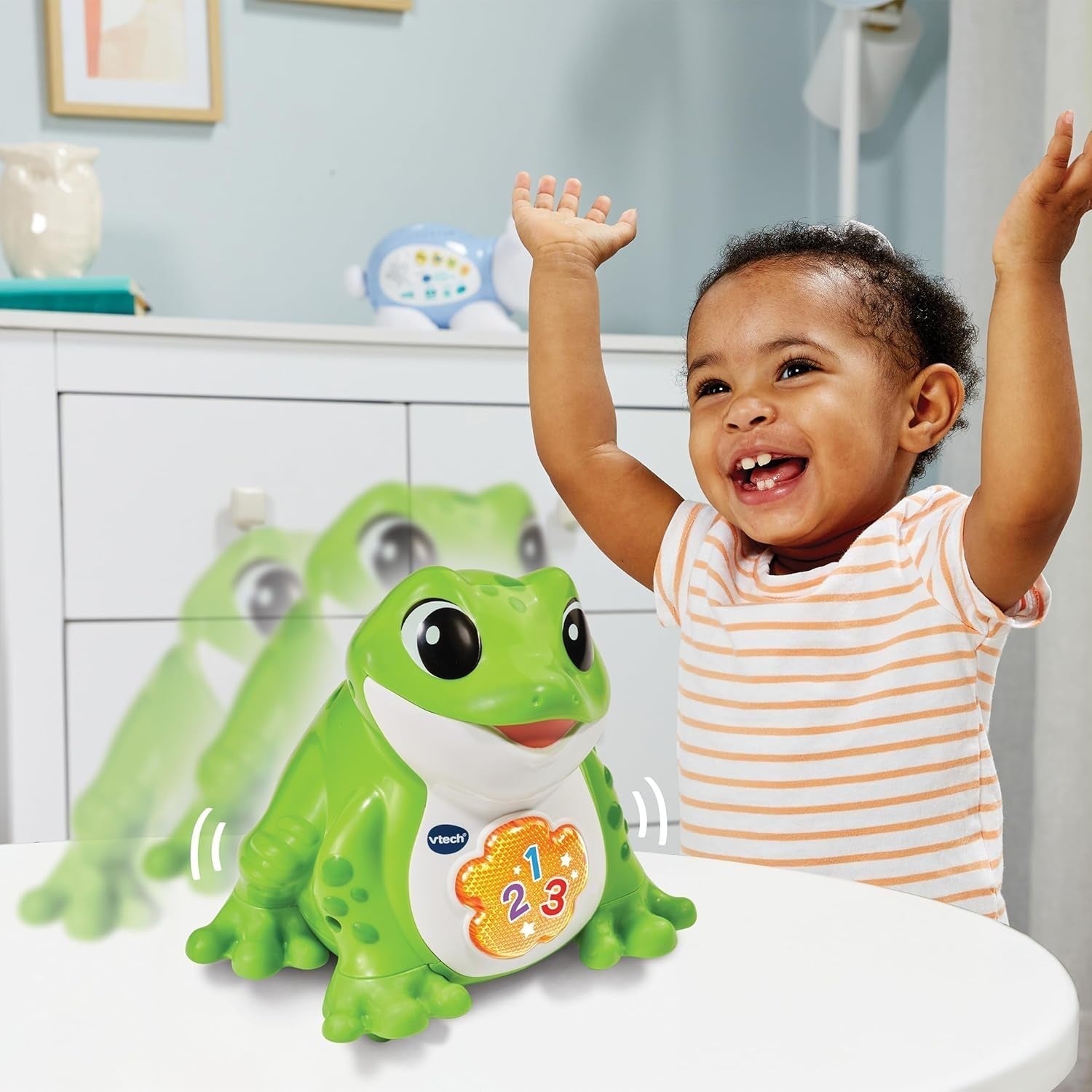 Vtech Baby Jumping Frog – Sprechender Springfrosch mit 3 Liedern und 12 Liedern – Für Kinder im Alter von 12–36 Monaten. Babyspielzeug Naty Shop