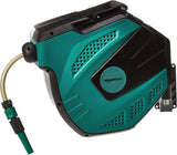 Amazon Basics Wandschlauchtrommel mit Schlauch, selbstaufrollend, 15 m, Marinegrün, Schwarz