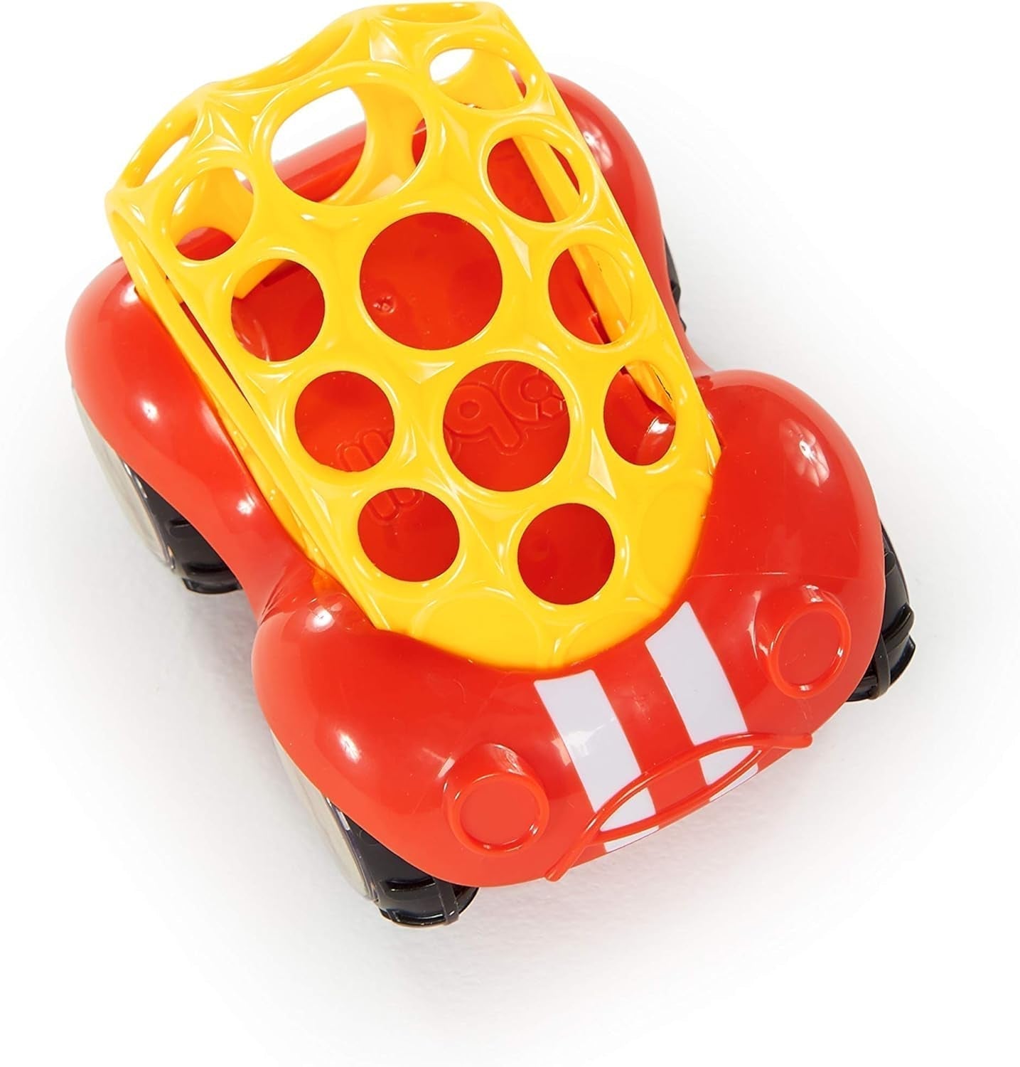 Bright Starts Oball Rassel, Spielzeugauto, Motorikspielzeug für Babys und Kleinkinder ab 3 Monaten, 1 Stück, zufällige Farbe, Blau oder Rot, Babyspielzeug Naty Shop
