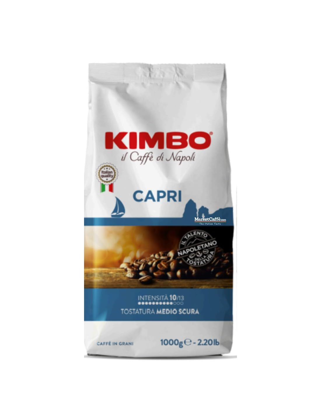 Capri-Kaffeebohnen, mittlere Röstung, 1-kg-Beutel