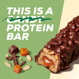 MaxiNutrition Cremiger veganer Proteinriegel mit Schokolade, Erdnüssen und Karamell 12x45g – veganer Proteinriegel, 18% Protein, 8,3g pro Riegel, geringer Zuckergehalt (0,9g), kein zugesetzter Zucker, keine künstlichen Aromen