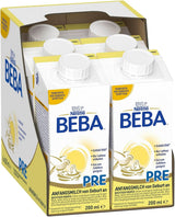 BEBA PRE Anfangsmilch ab der Geburt, Babynahrung mit DHA, nur Laktose, ohne Palmöl, Packung 3 (3 x 800 g) Naty Shop PRE, Set 6 x 200 ml 6 x 200 ml