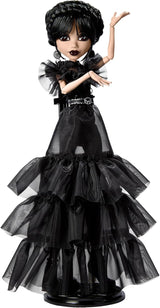 Monster High Wednesday-Puppe, Rave'N Wednesday-Sammelfigur in schwarzem Gothic-Kleid, inspiriert von der Tanzszene, Premium-Zubehör und Puppenständer, HXJ03
