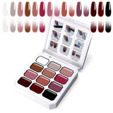 Farbverlaufs-Malgel, 12 Farben, Ombre-Gel-Nagellack mit 100 Nagelschwämmen und 4 Krallen, Metallgreifer für French-Maniküre, DIY-Nagelkunst, Set I