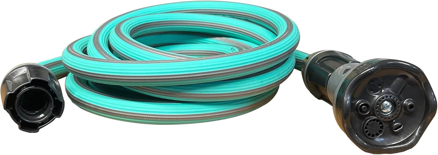 Gartenschlauch ausziehbar bis zu 7,5 Meter, 1/2" (12,5 mm), mit Handbrause und 8 Funktionen, Idroeasy