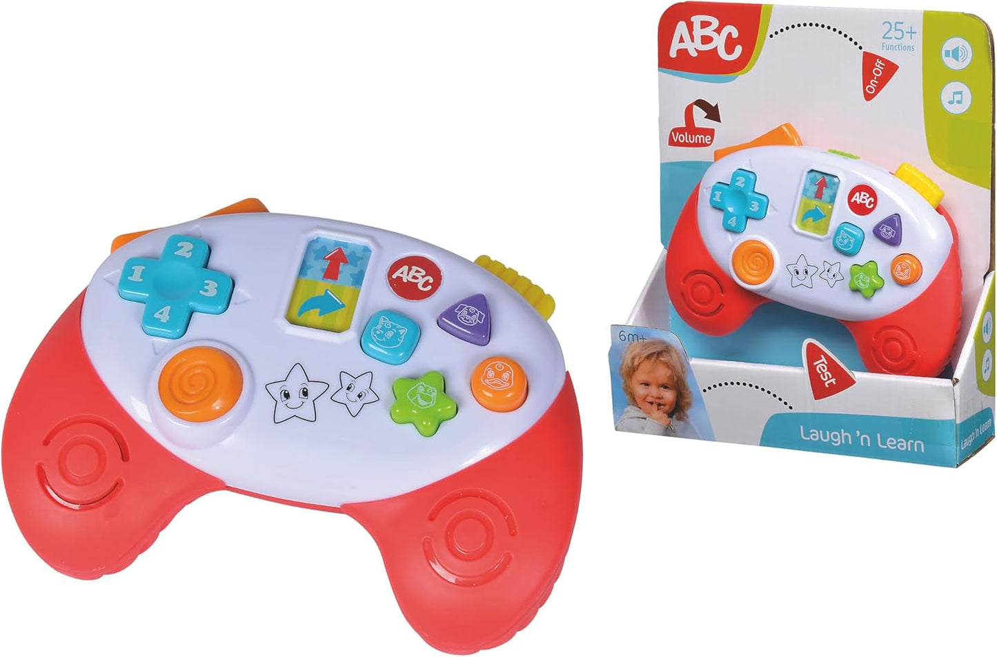 Simba 104010017 – ABC-Gamecontroller, Babyspielzeug, Tiergeräusche, Lieder, 20+ Geräusche, ab 12 Monaten, Motorik, Spielkonsole, Kleinkindspielzeug, Spieltelefon Bebe Toys Naty Shop