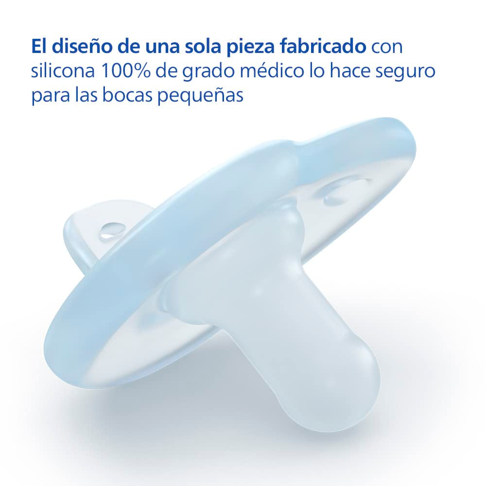 Philips AVENT Soothie – BPA-freier Schnuller für Babys im Alter von 0–6 Monaten, blau/hellblau (Modell SCF099/21)