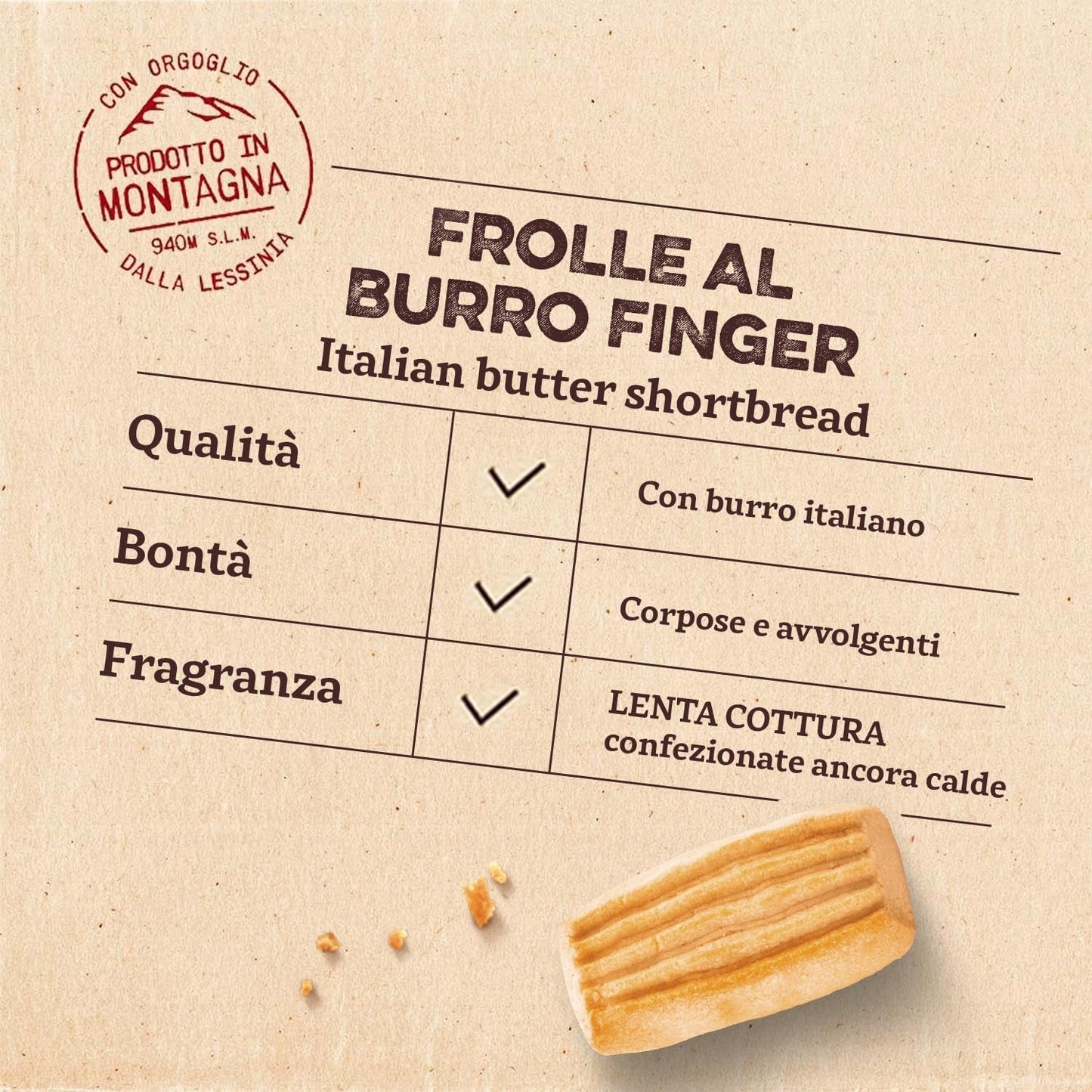 Frolle Al Burro Fingers. Traditionell zubereitete Biscotti „Come Una Volta“. Ideal Come Fine Pasto Goloso, Ma Anche Da Abbinare Al the O Al Caffè. Verpackung Ja 150 G