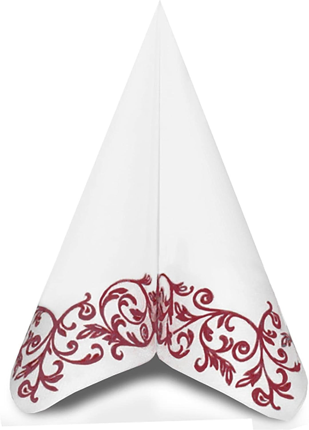 Shoptoria Rob Bordo dunkelrote Servietten mit Ornamentmuster – Tischdekoration / Hochzeit – 50 x Faltservietten, 40 x 40 cm