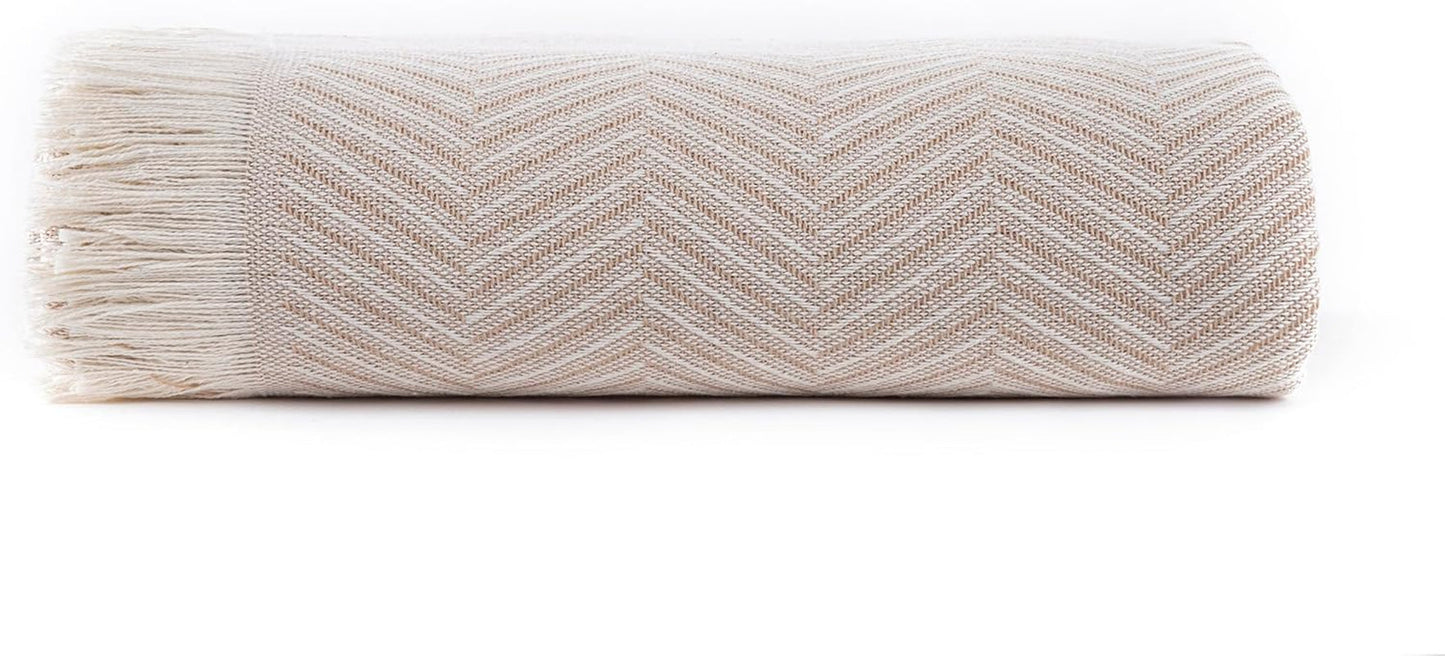 Todocama Multifunktions-Tagesdecke, Tagesdecke, Tagesdecke, Sofabezug, Jarapas, Fischgrätenmuster (230 x 260 cm, Sandbeige). Betten und Decken Besuche den Todocama-Store Arena beige 230 x 260 cm