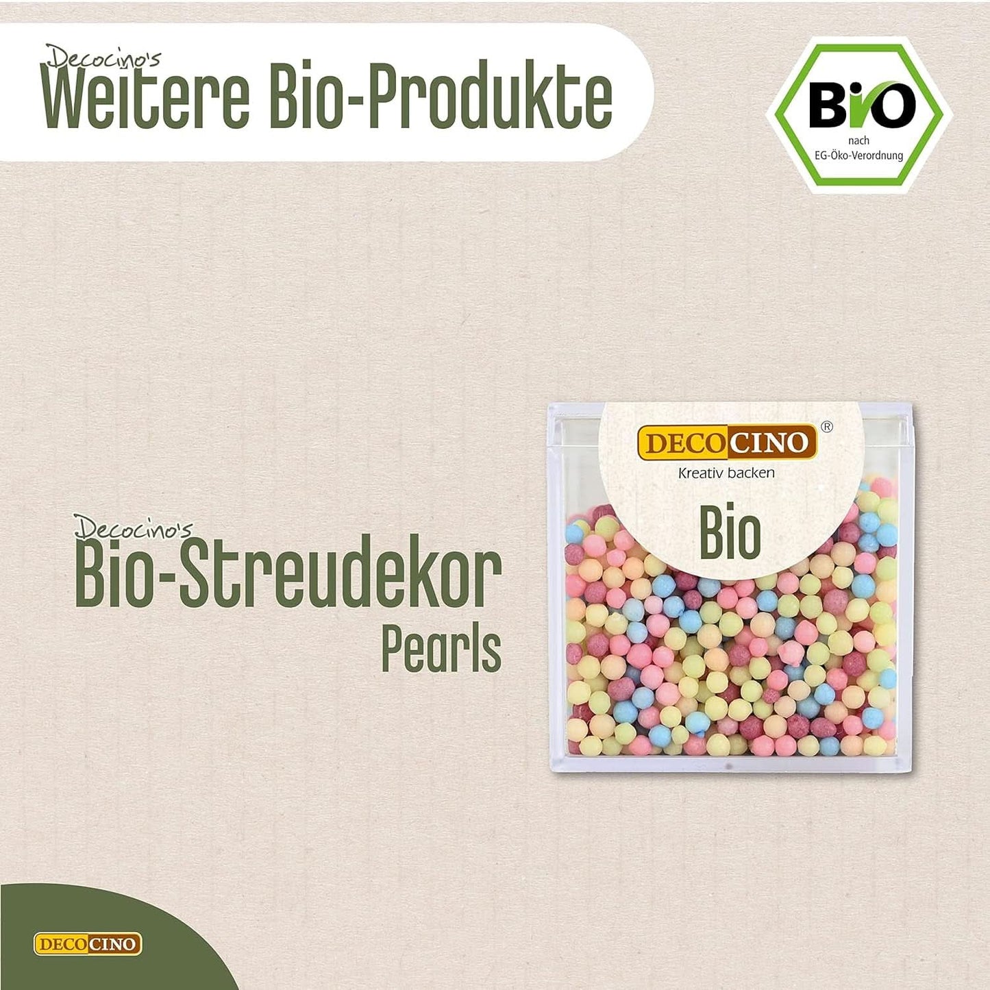 DECOCINO Bio-Dextrose-Vegan-Zuckerstreusel, 60 Gramm Streusel Naty Shop