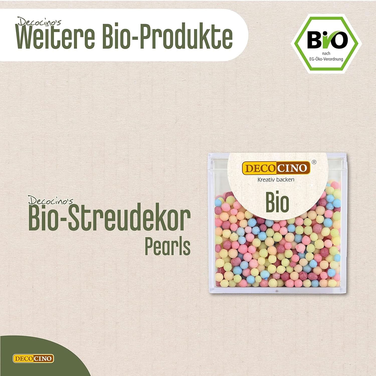 DECOCINO Bio-Dextrose-Vegan-Zuckerstreusel, 60 Gramm Streusel Naty Shop