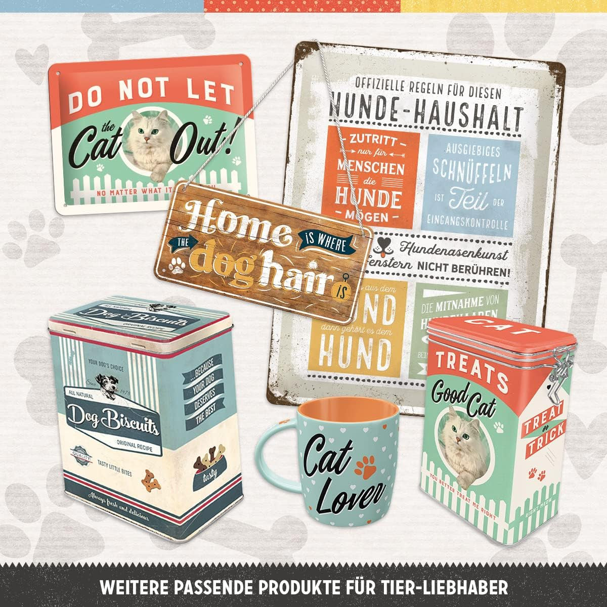 Nostalgic-Art Retro-Aufbewahrungsbox XL, 4 l, Hundefutter – Geschenkidee für Hundebesitzer, Aufbewahrungsbox für Trockenfutter, Vintage-Design Futteraufbewahrungsboxen Naty Shop