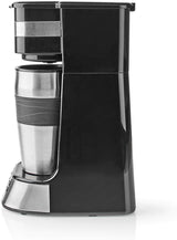 NEDIS Espressor – Filterkaffee – 0,4 l – 1 Tasse – Timer – Schwarz/Silber