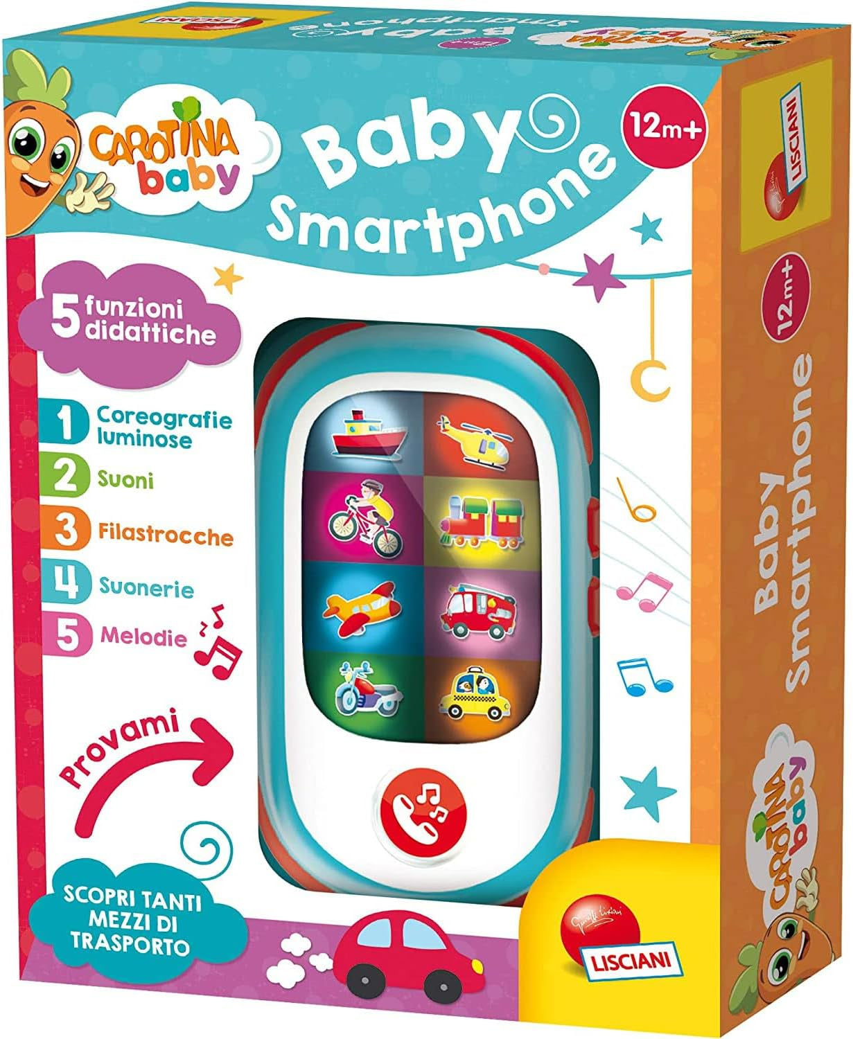 Liscianigiochi 95032 Carotina Baby Smartphone LED, Nicht zutreffend, S Jucarii Bebe Naty Shop Standardtitel