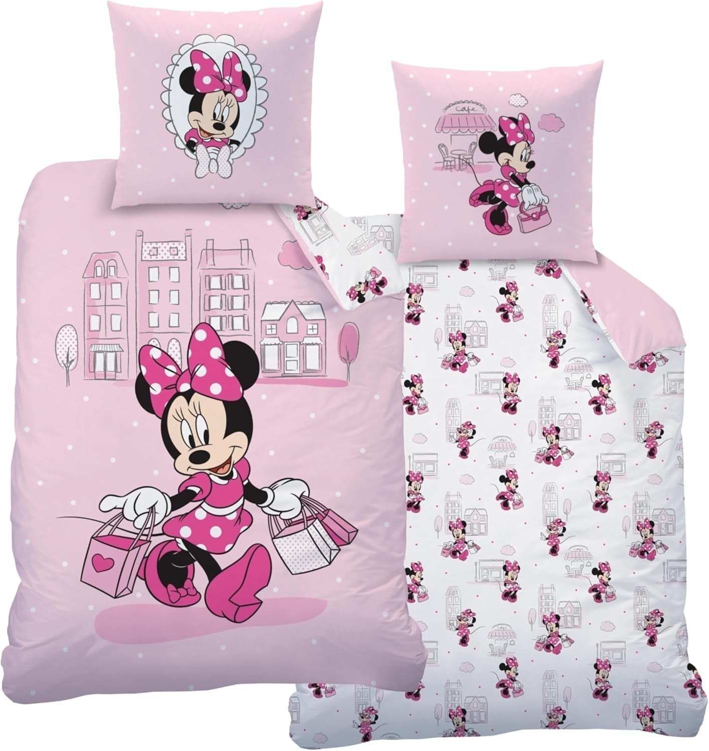 Kinderbettwäsche, verschiedene Comicfiguren, 100 % Baumwolle. Bettwäsche – Kinder Naty Shop Minnie Mouse