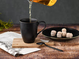 CreaTable, 22699, Serie Industrial Gold BLACK, 16-teiliges Geschirrset für 4 Personen, Kombiservice aus Porzellan, spülmaschinen- und mikrowellengeeignet, hochwertige Herstellung