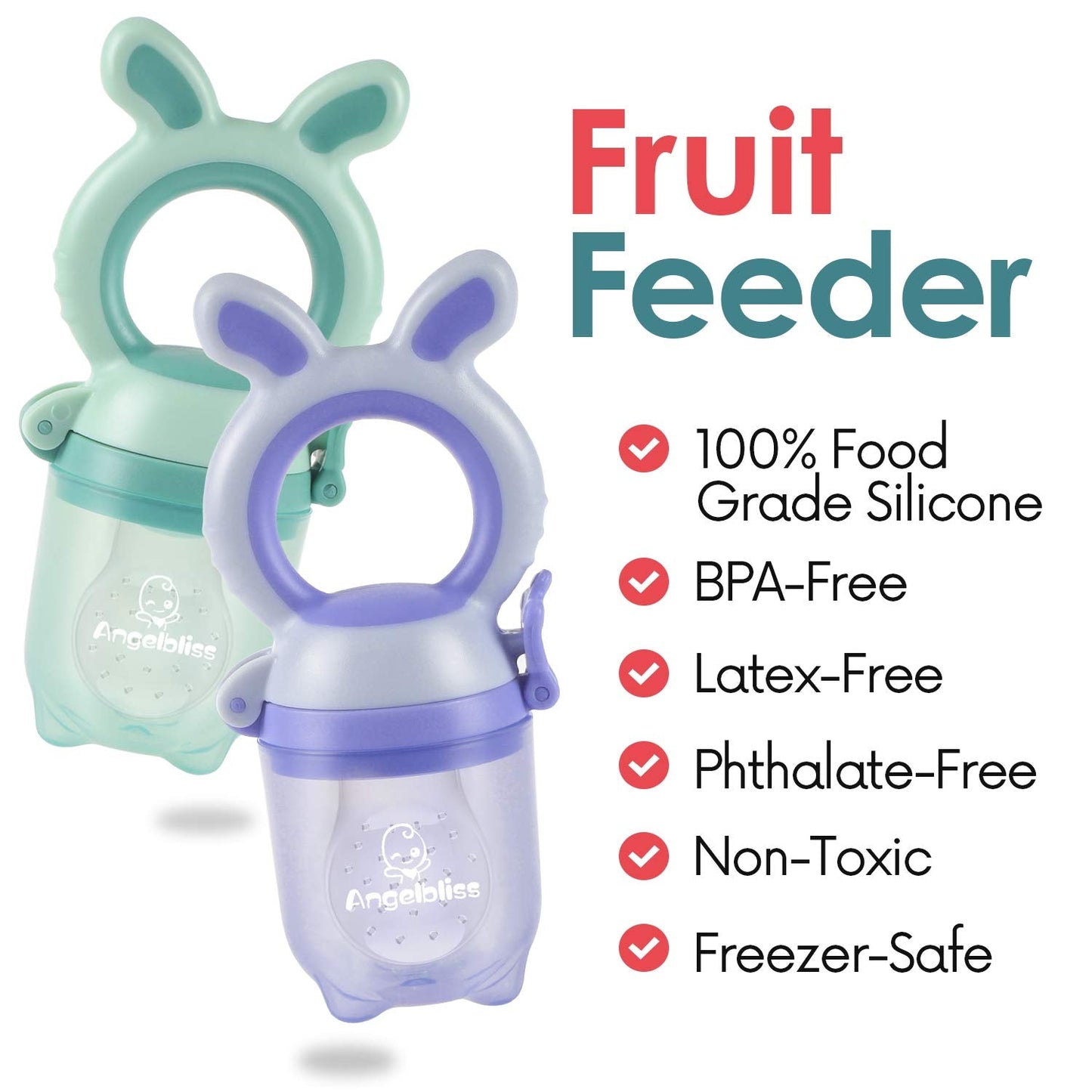 Tétine Pour Bébé/Tétine à Fruit/Tetine Grignoteuse Bebe/Tétine D'alimentation Pour Bébé – Toy de Dentition Pour Bébé, Sans BPA (2er-Pack)