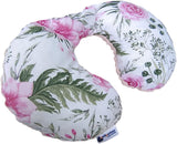 Medi Partners Baby-Nackenkissen, Nackenstütze, 100 % Baumwolle/Minky, Baby-Nackenkissen für Auto, Kinderwagen, Reisen, Reisen, Schlafen, Nackenkissen, Schlummerrolle (REH mit grauem Minky). Zervikale orthopädische Kissen, Naty Shop, Blume mit hellrosa Minky
