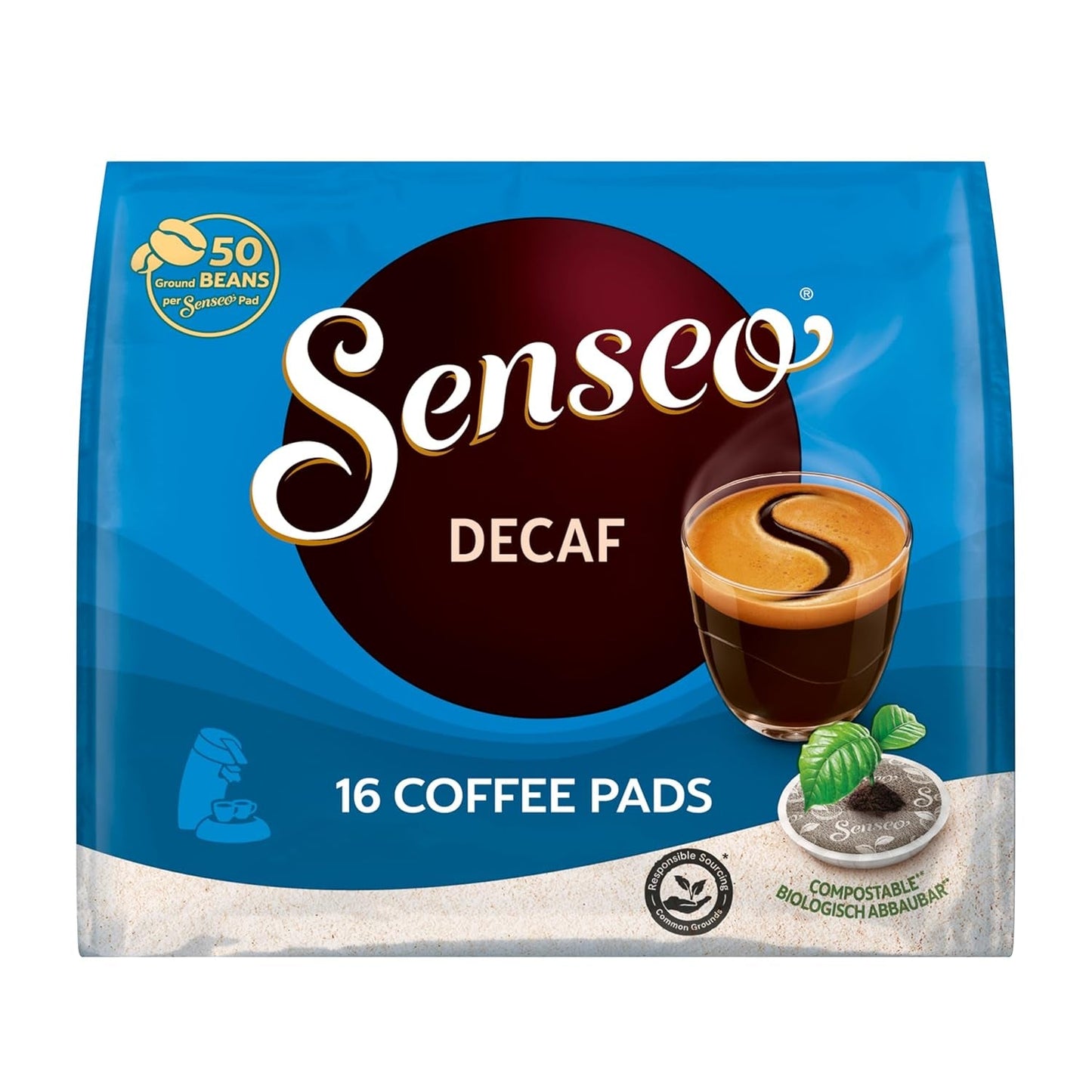 Senseo Pads Decaf entkoffeiniert, 5 x 16 Getränke, 80 Kaffeepads