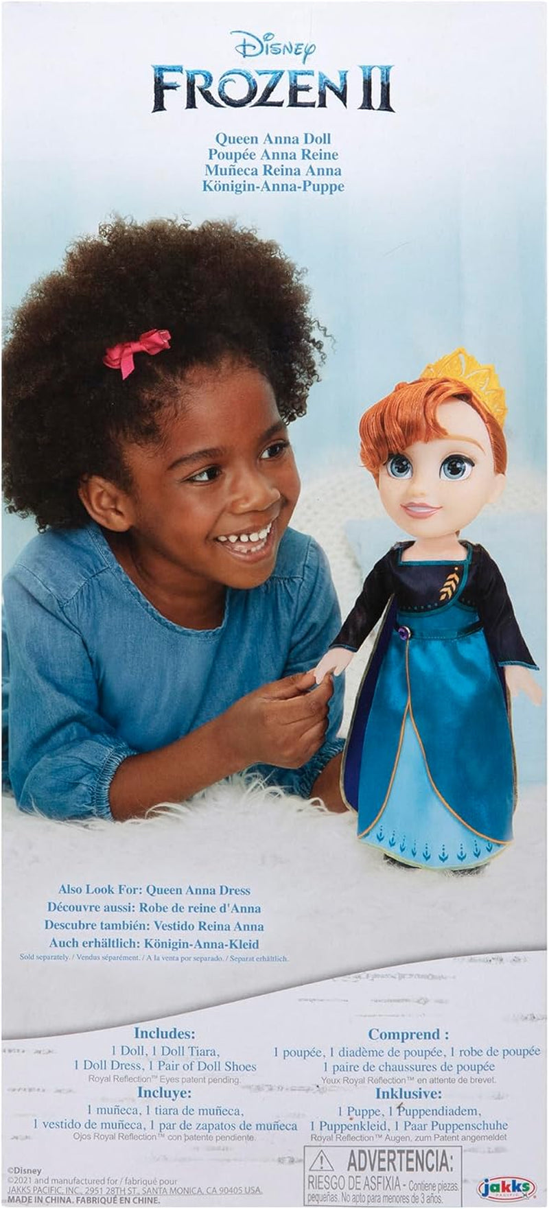Disney Frozen 2 Anna Doll – eine 35 cm große bewegliche Puppe in einem ikonischen Modekleid mit dem Arendelle-Wappen und einer Tiara für zusätzlichen Spaß, für Mädchen ab 3 Jahren