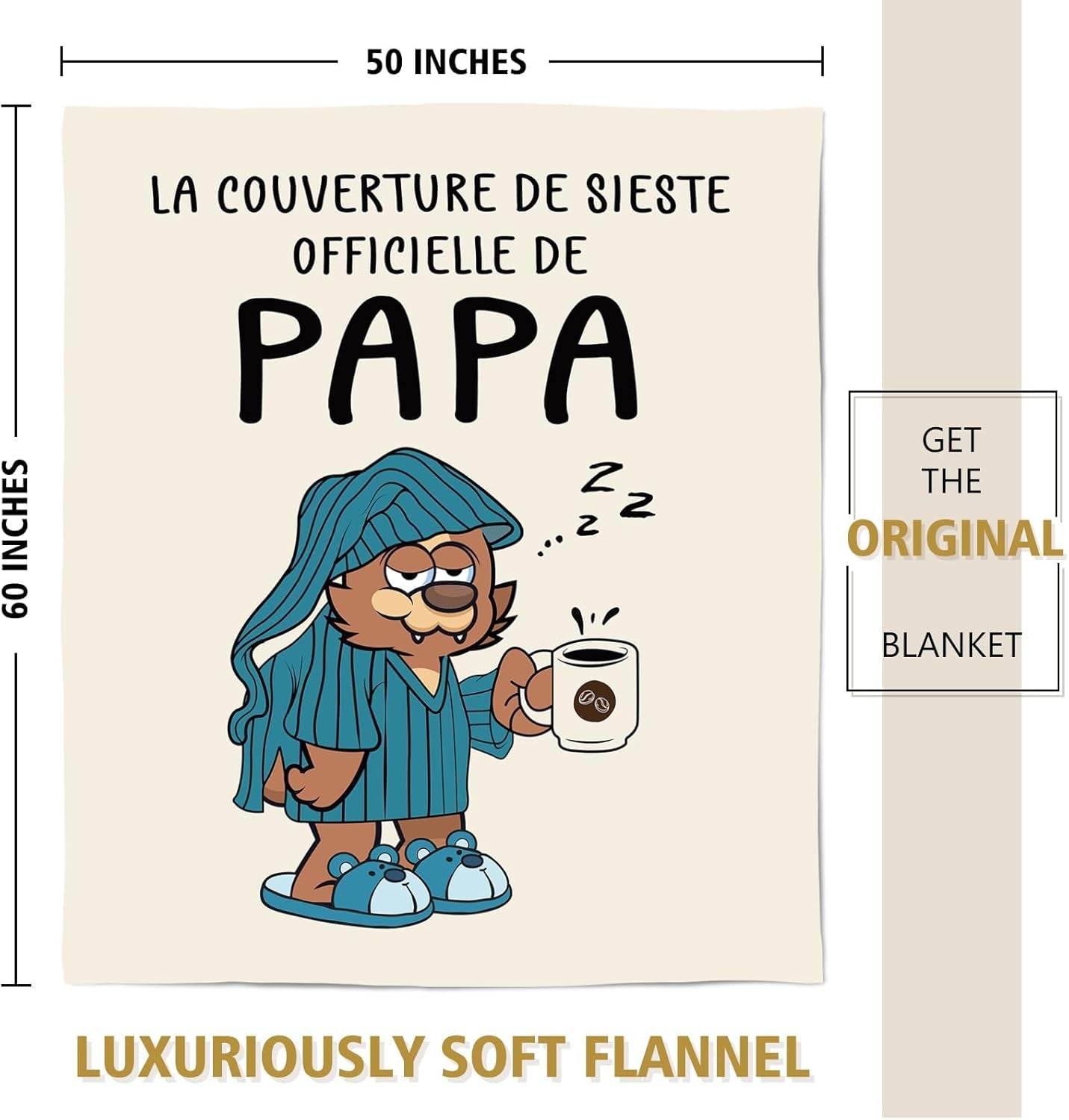 Juratar-Flanelldecke für Papa – Geschenk zum Geburtstag, Vatertag und Weihnachten – 152 x 130 cm. Betten und Decken. Besuchen Sie den Juratar-Store