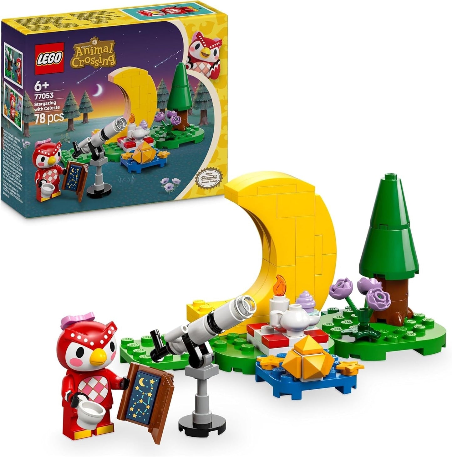 LEGO Animal Crossing Stargazing mit Euphemia, Bauset für Kinder, fantasievolles Rollenspiel-Videospielset, Spielzeug für Mädchen und Jungen ab 6 Jahren, Tierfigurenspielzeug 77053 Bausets Besuchen Sie den LEGO-Store Default Title
